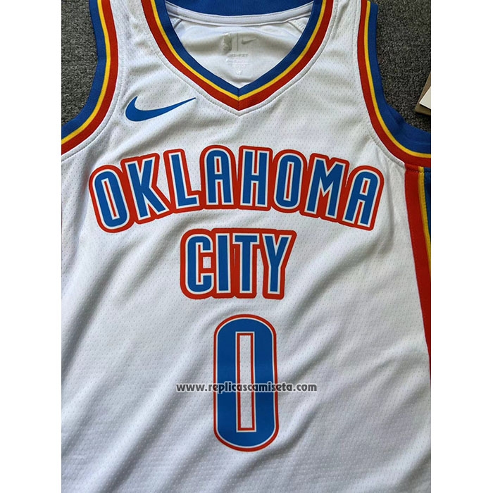 Camiseta Nino Oklahoma City Thunder Russell Westbrook #0 Association 2024-25 Blanco